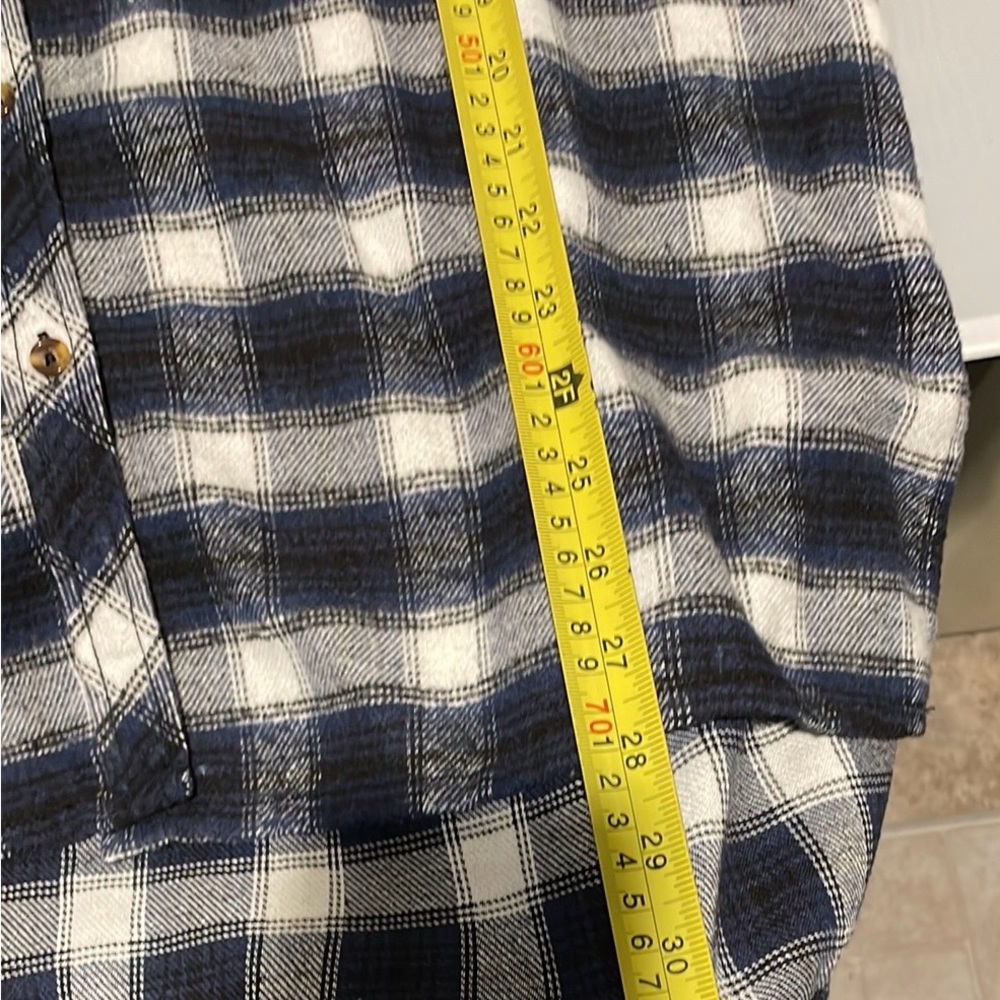 Ci Sonó Plaid Collection Shirts Womens L Plaid Button Up Long Sleeve Blue/White - Picture 12 of 13